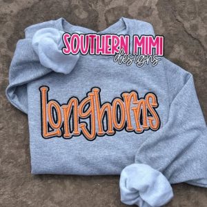 Longhorns Puff Embroidery Sweatshirt
