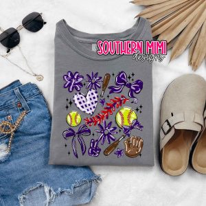 Coquette Purple Softball