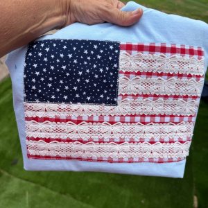 American Flag Applique Tshirt